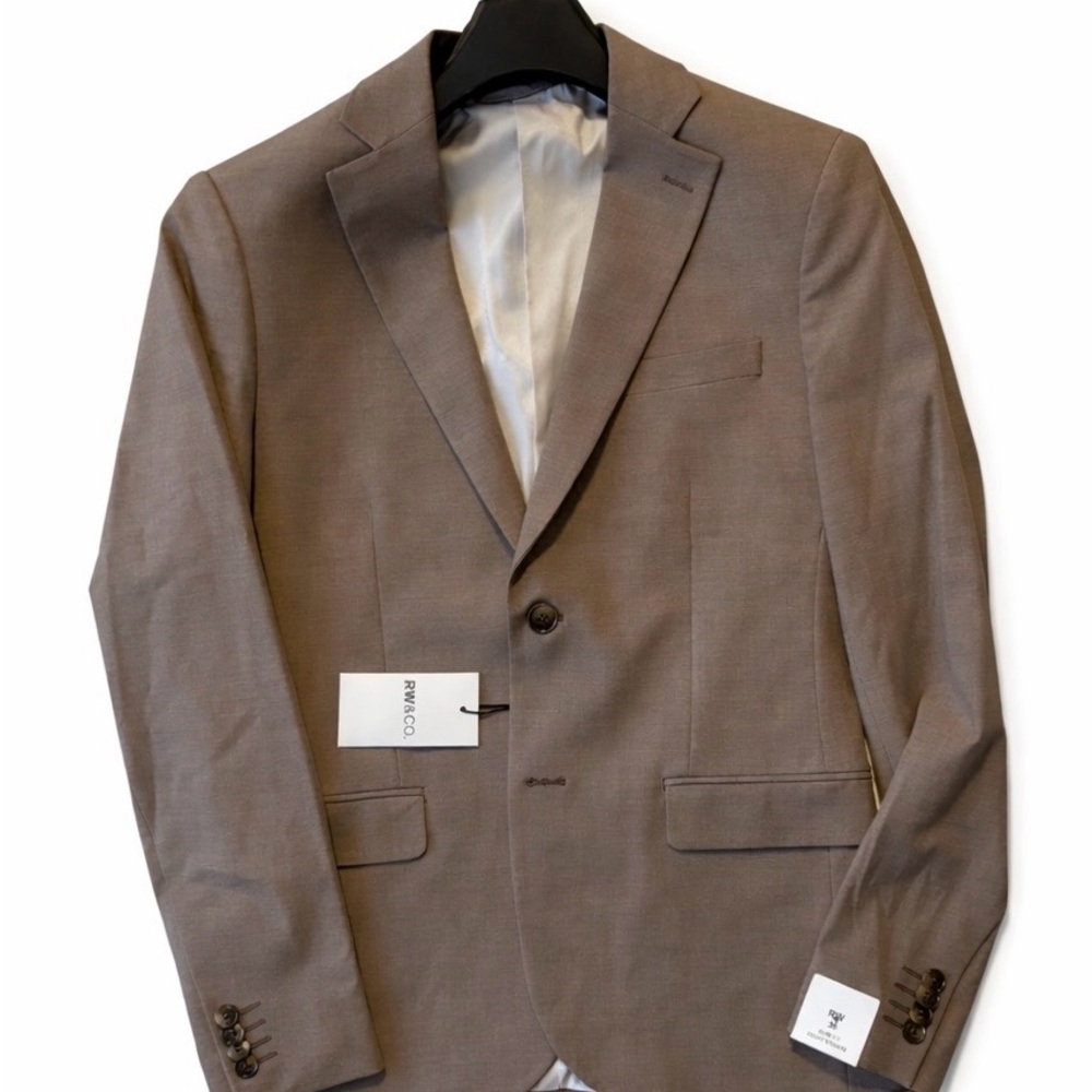 NEW WITH TAGS | RW&CO Slim-Fit Suit Blazer – Rose Taupe | Size 36 |